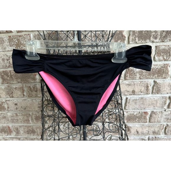 PINK Victoria's Secret Other - PINK Victoria’s Secret Bikini Bottoms Large Black Pink Sexy Swimsuit  Be…